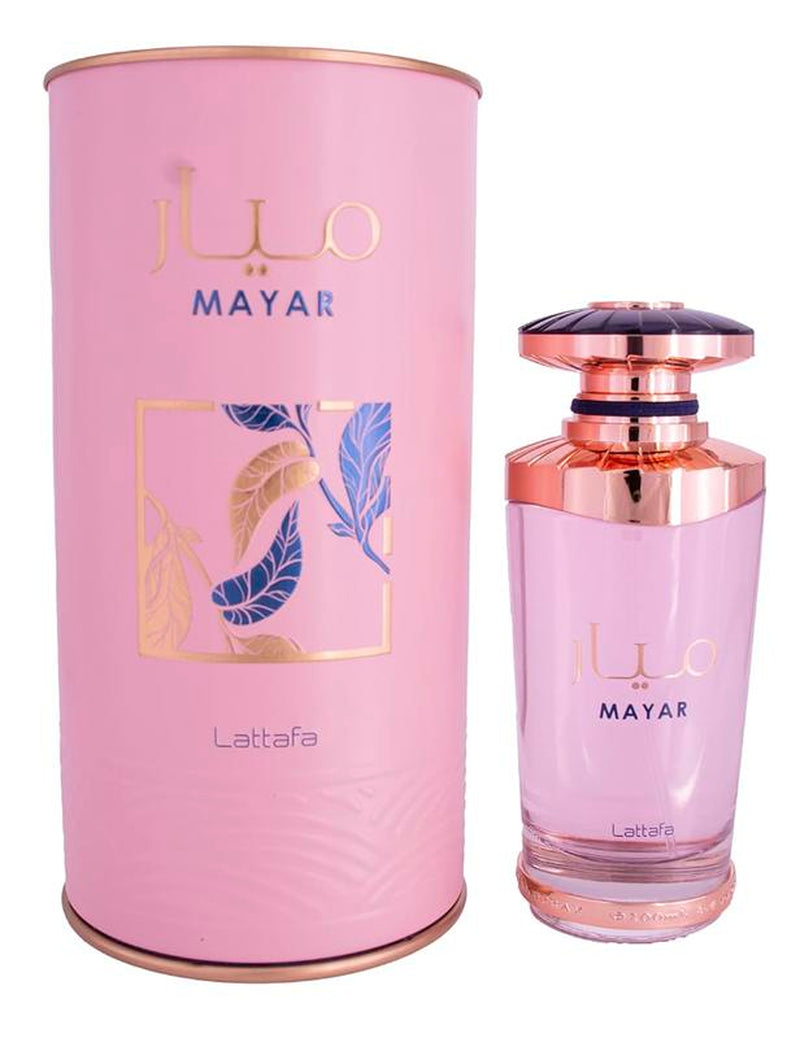 Lattafa Perfumes Mayar for Women 3.4 Oz Eau De Parfum Spray Floral Fragrance Blend Jasmine Aroma Scented Cosmetic Jasmine Vanilla Violet Cologne