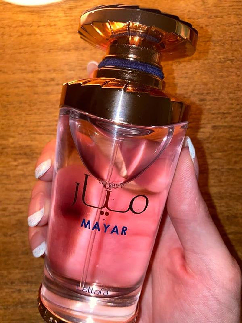 Lattafa Perfumes Mayar for Women 3.4 Oz Eau De Parfum Spray Floral Fragrance Blend Jasmine Aroma Scented Cosmetic Jasmine Vanilla Violet Cologne
