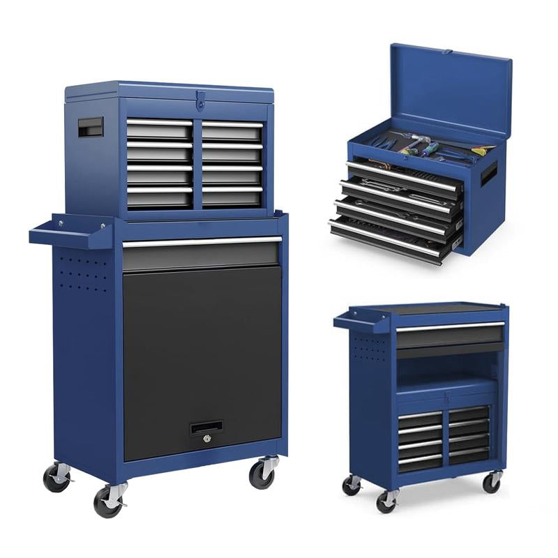 5-Drawer Rolling Tool Storagecabinet with Enhanced Packaging, Detachabletop Tool Box, Metal Tool Cart for Garageworkshop Key Lock Metal Toolbox