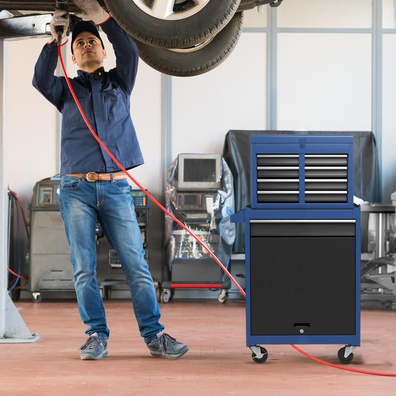 5-Drawer Rolling Tool Storagecabinet with Enhanced Packaging, Detachabletop Tool Box, Metal Tool Cart for Garageworkshop Key Lock Metal Toolbox