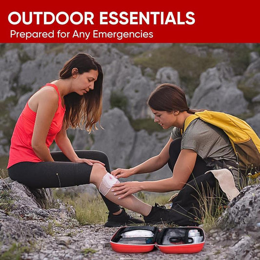 300 Piece First Aid Kit, Portable Small Emergency Kits Compact 1St Aid Kit with Hard Storage Case for Car, Travel, Home, Camping, Outdoor, Hiking